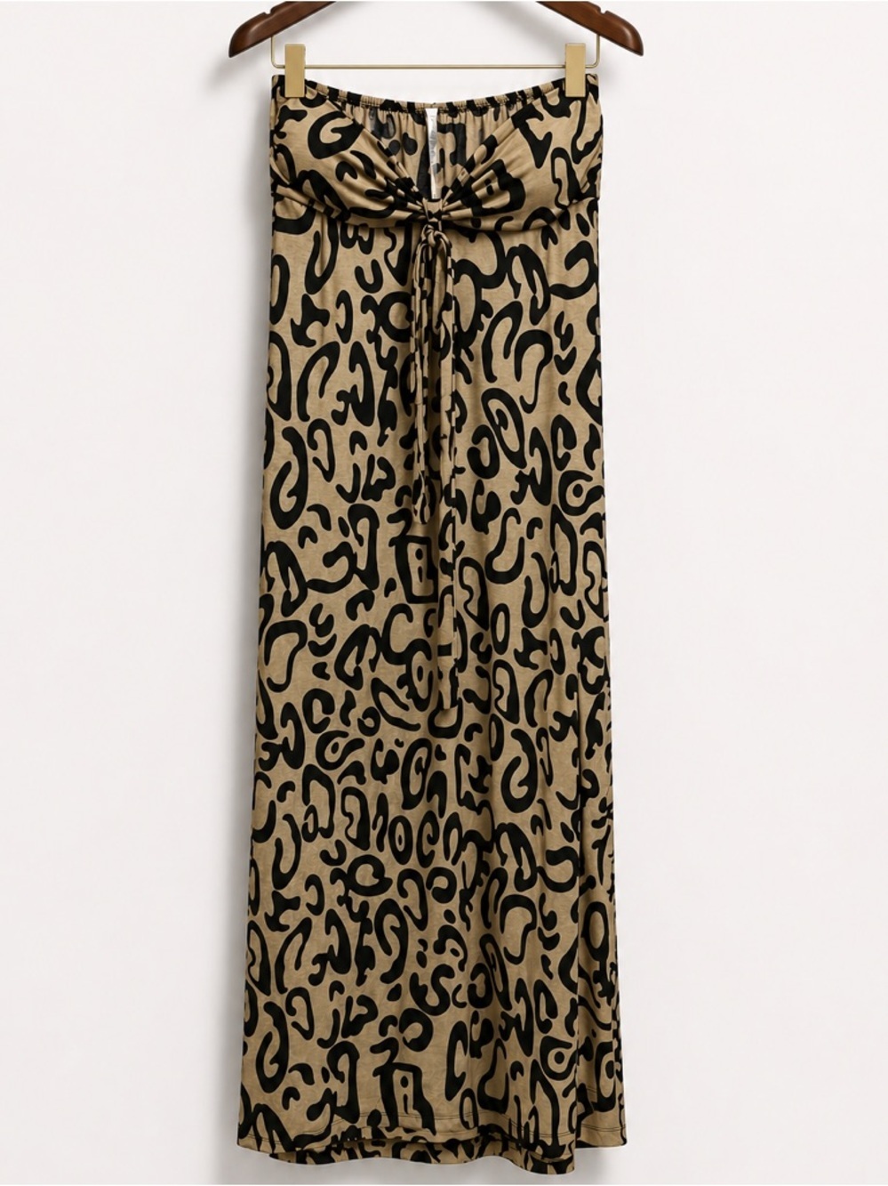 MT Collection Cheetah Leopard Print Maxi Dress w/ Front Tie and Built-in Bra